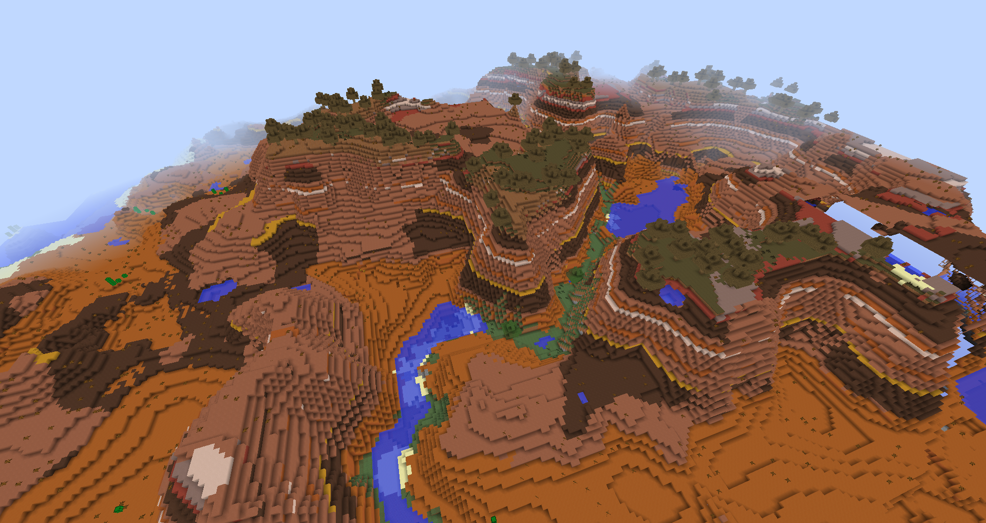 Minecraft Seed Minecraft : Village au pied d'un biome mesa